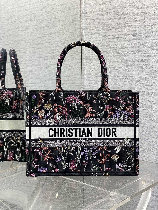 Dior Book Black Tote Medium Toile de Jouy 36x27x16CM - 1
