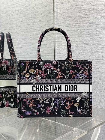 Dior Book Black Tote Medium Toile de Jouy 36x27x16CM