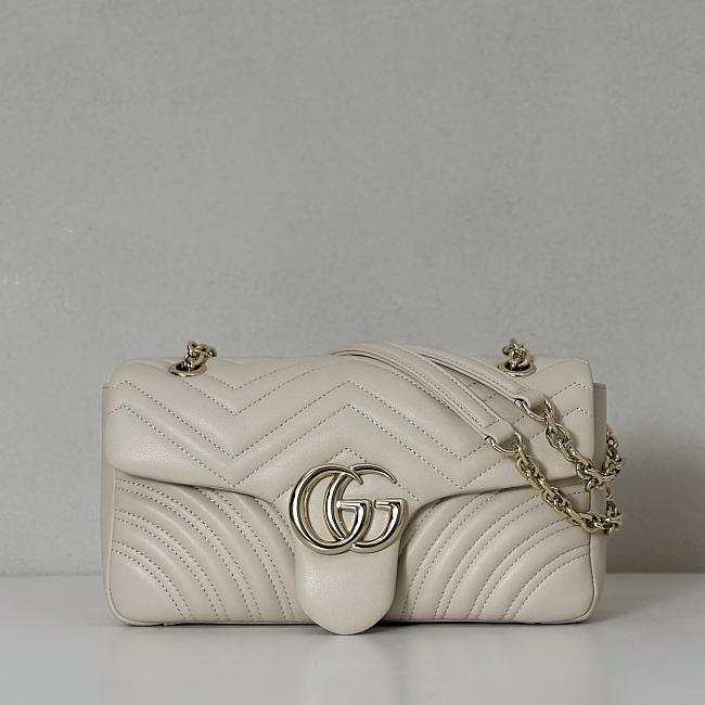 Gucci GG Marmont Shoulder White Bag 26x15x7CM - 1