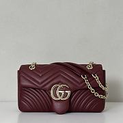 Gucci GG Marmont Shoulder Plum Bag 26x15x7CM - 1