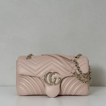 Gucci GG Marmont Shoulder Pink Bag 26x15x7CM