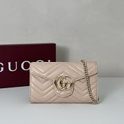 Gucci GG Marmont Wallet on Chain Pink Bag 20x12x4CM - 5