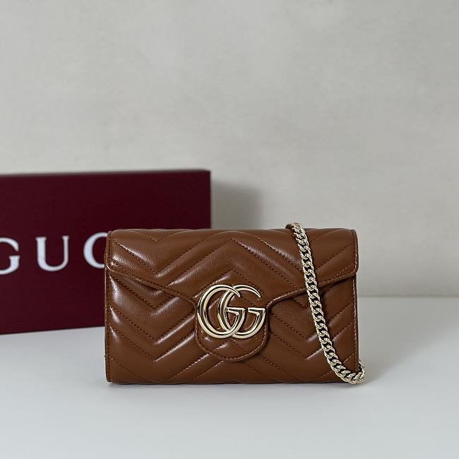 Gucci GG Marmont Wallet on Chain Brown Bag 20x12x4CM - 1