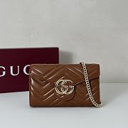 Gucci GG Marmont Wallet on Chain Brown Bag 20x12x4CM - 1