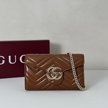 Gucci GG Marmont Wallet on Chain Brown Bag 20x12x4CM