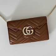 Gucci GG Marmont Wallet on Chain Brown Bag 20x12x4CM - 4