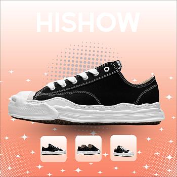 Maison Mihara Yasuhiro Hank OG Sole Canvas Low Black A05FW70