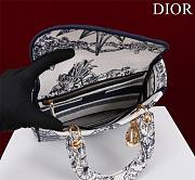 Dior Lady D-Lite Bag in Black Toile De Jouy 36x27x16CM - 2