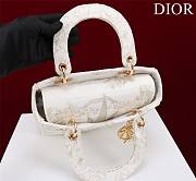 Dior Lady D-Lite White in Black Toile De Jouy 36x27x16CM - 5