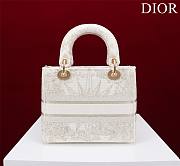 Dior Lady D-Lite White in Black Toile De Jouy 36x27x16CM - 2