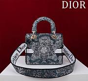 Dior Lady D-Lite Bag in Blue Toile De Jouy 36x27x16CM - 5