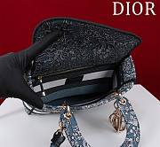Dior Lady D-Lite Bag in Blue Toile De Jouy 36x27x16CM - 3