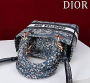 Dior Lady D-Lite Bag in Blue Toile De Jouy 36x27x16CM - 2