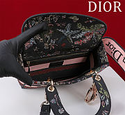 Dior Lady D-Lite Bag in Black Red Toile De Jouy 36x27x16CM - 4