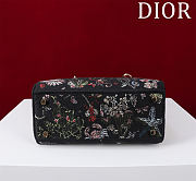 Dior Lady D-Lite Bag in Black Red Toile De Jouy 36x27x16CM - 5