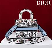 Dior Lady D-Lite Bag in White Blue Toile De Jouy 36x27x16CM - 2