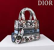 Dior Lady D-Lite Bag in White Blue Toile De Jouy 36x27x16CM - 3