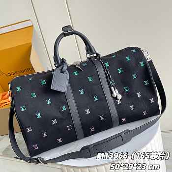 LV Keepall Shoulder Bag 50 Blue Size 50x29x23cm
