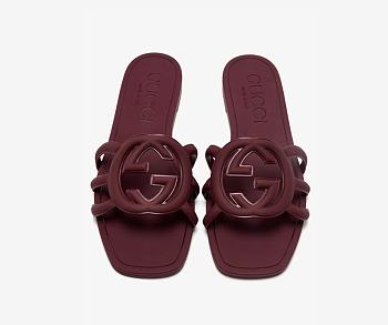 Gucci Interlocking G Slide Sandal Burgundy