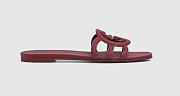 Gucci Interlocking G Slide Sandal Burgundy - 6