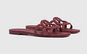 Gucci Interlocking G Slide Sandal Burgundy - 4
