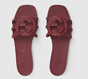 Gucci Interlocking G Slide Sandal Burgundy - 2
