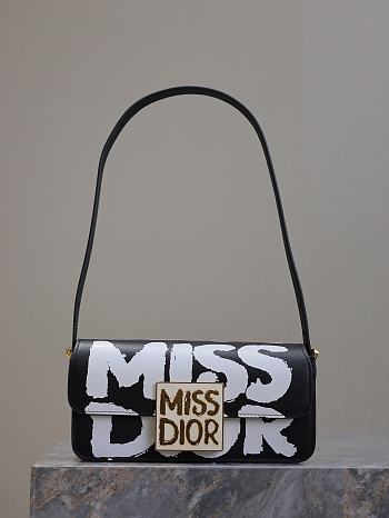 Miss Dior Flap Black Bag Size 22x11x6CM