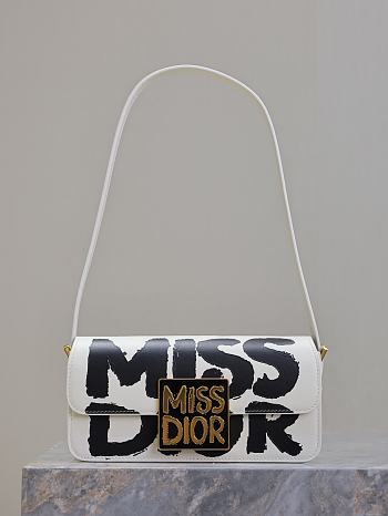Miss Dior Flap White Bag Size 22x11x6CM