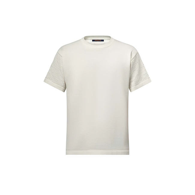 LV Short-Sleeved Cotton Crewneck Blanc - 1
