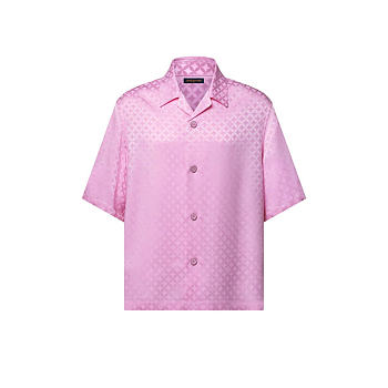Graphic Jacquard Short-Sleeved Shirt Pink