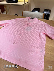 Graphic Jacquard Short-Sleeved Shirt Pink - 4