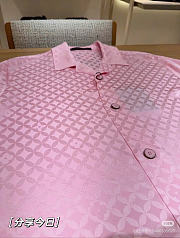 Graphic Jacquard Short-Sleeved Shirt Pink - 3