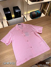 Graphic Jacquard Short-Sleeved Shirt Pink - 2