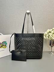 Prada Panier Leather Black Bag Size 32x29CM - 3