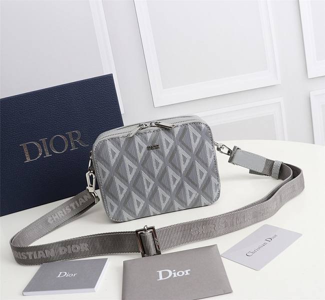 Dior Coated Bag Canvas Gray Size 17x12x5cm - 1