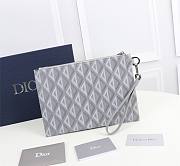 D:Dior A5 Pouch Diamond Bag Canvas Gray Size 27x18cm - 1