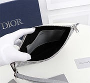 D:Dior A5 Pouch Diamond Bag Canvas Gray Size 27x18cm - 6