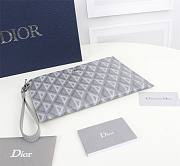 D:Dior A5 Pouch Diamond Bag Canvas Gray Size 27x18cm - 5