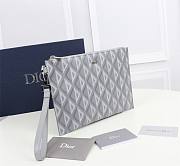 D:Dior A5 Pouch Diamond Bag Canvas Gray Size 27x18cm - 2