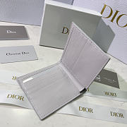 Dior Vertical Bifold Wallet Canvas Gray - 5
