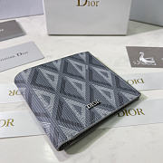 Dior Vertical Bifold Wallet Canvas Gray - 4