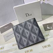 Dior Vertical Bifold Wallet Canvas Gray - 3