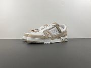 Louis Vuitton Trainer Sports Beige White Shoes - 1