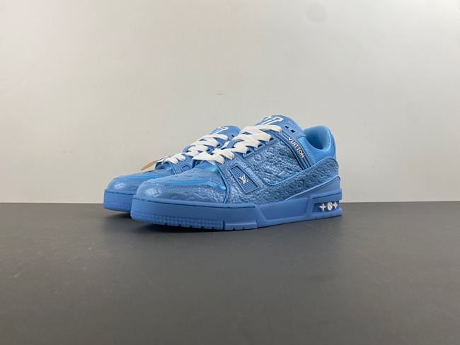 Louis Vuitton Trainer Sports Blue Shoes - 1