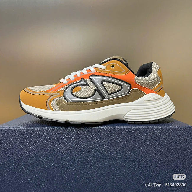 Dior B30 Sneaker Cream Orange Mesh 3SN279ZMA-H161 - 1