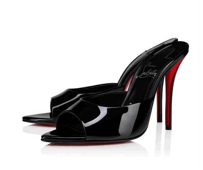 Christian Louboutin Miss Z Mule Patent Calf Leather Black 10CM - 1