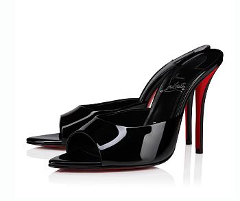 Christian Louboutin Miss Z Mule Patent Calf Leather Black 10CM