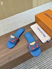 LV x TM Lily Flat Mule Blue Cherry 3723012 - 4