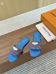 LV x TM Lily Flat Mule Blue Cherry 3723012 - 3