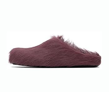 Marni Fussbet Sabot Calf-hair Slippers Purple